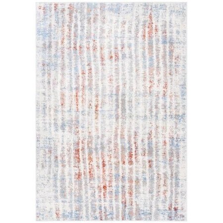 Safavieh 8 x 10 ft. Amelia Contemporary Rectangle Power Loomed Area RugGrey & Rust ALA456F-8